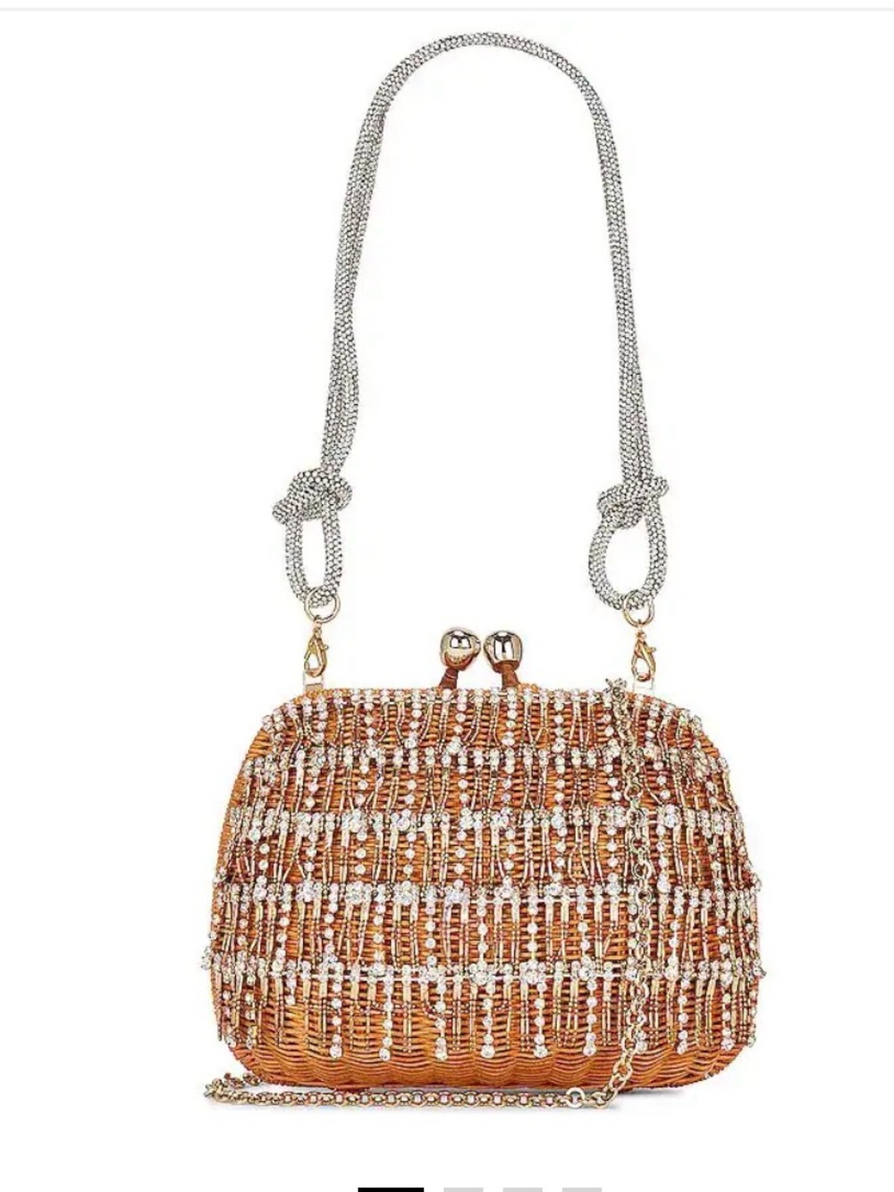 Serpui Lolita crystal clutch in tan